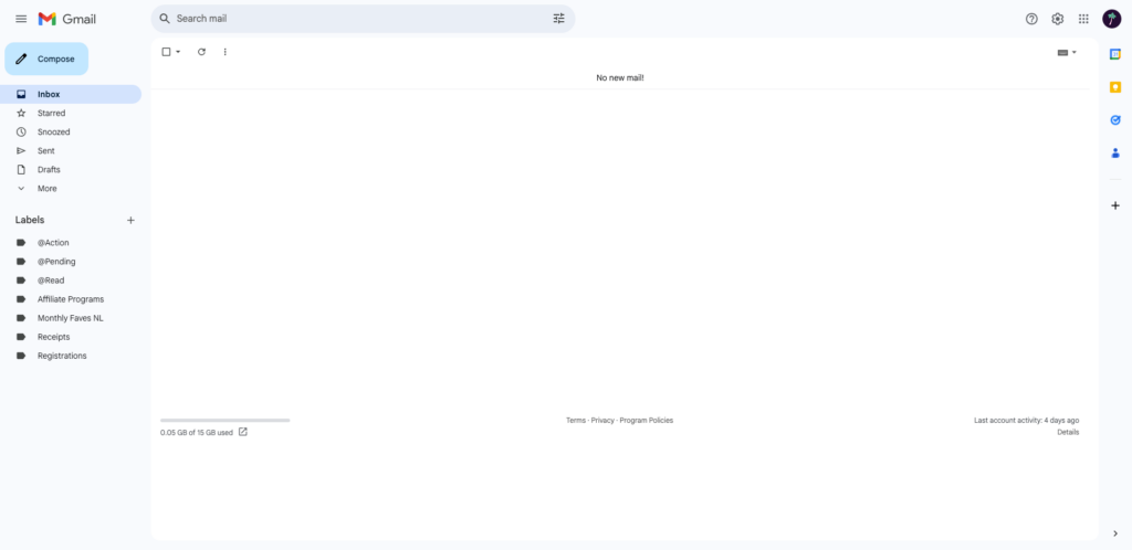 Gmail empty