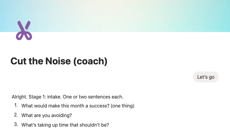 Cut the noise Notion custom agent demo
