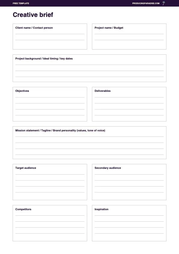 Creative brief template