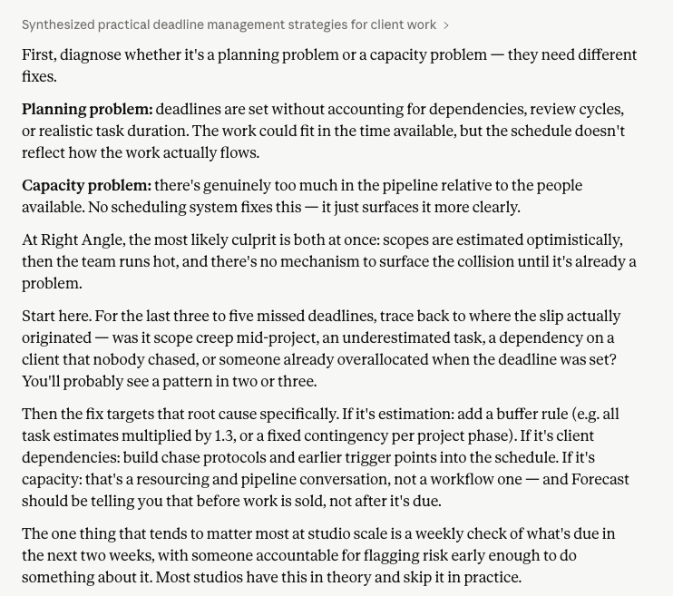 A personalised Claude response