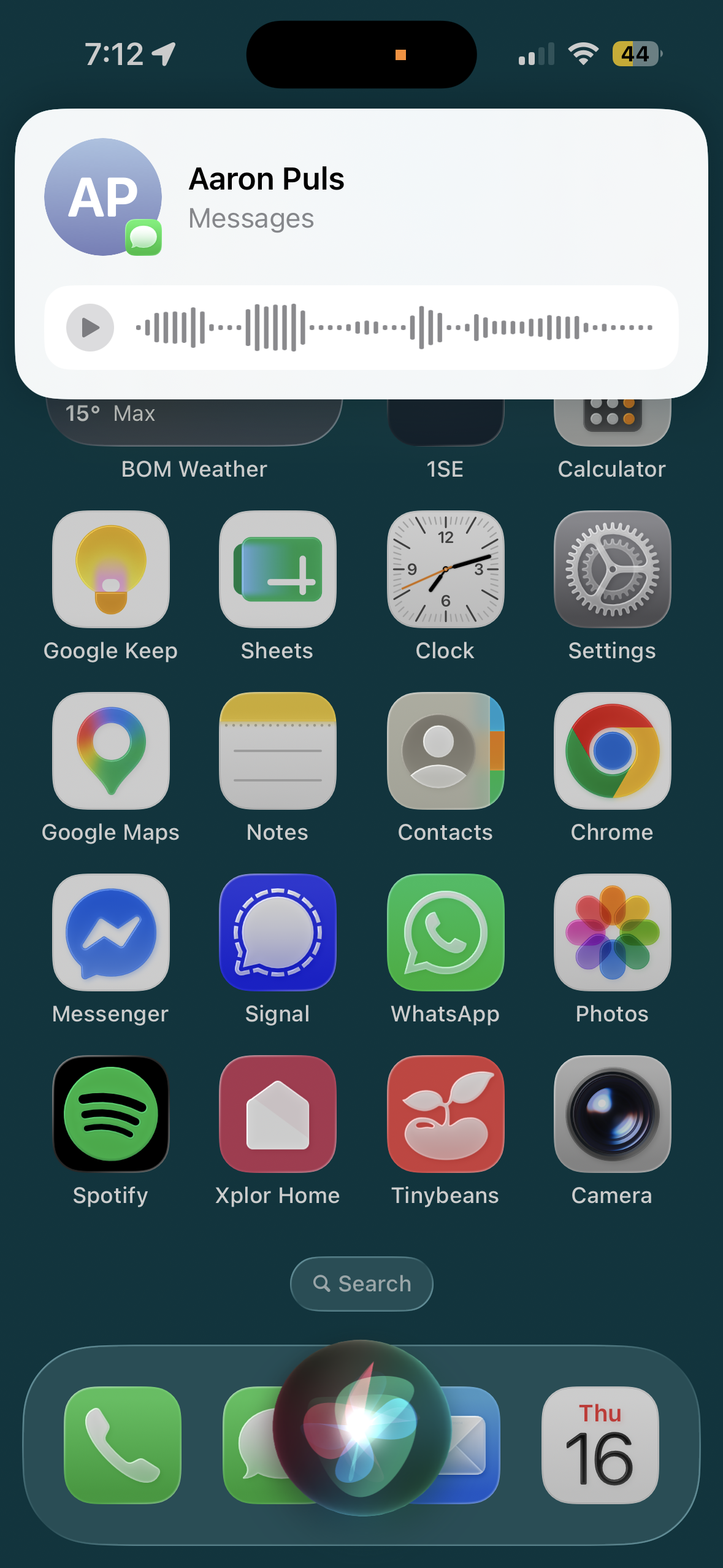 Siri voice note