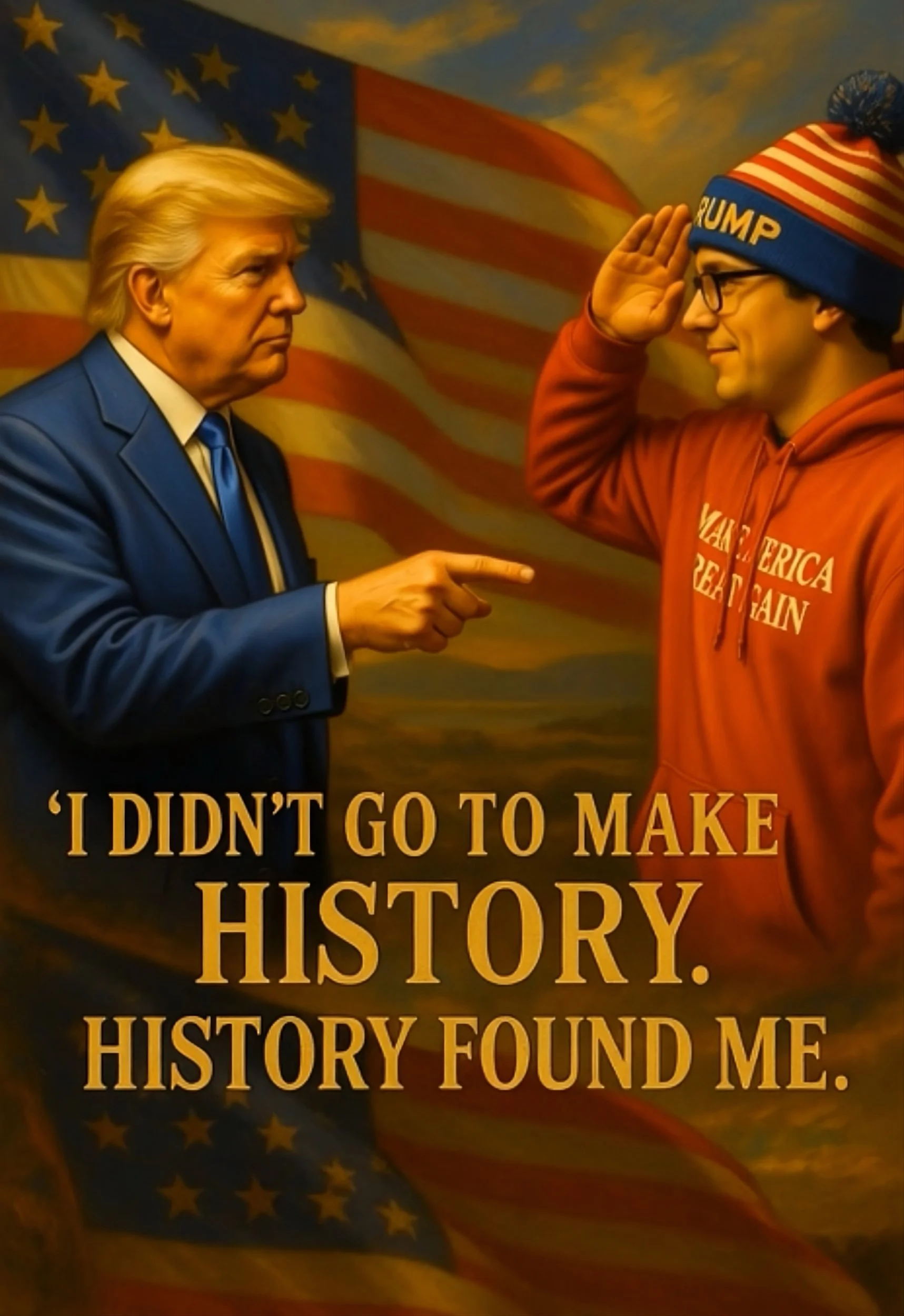 President Trump pointing at me