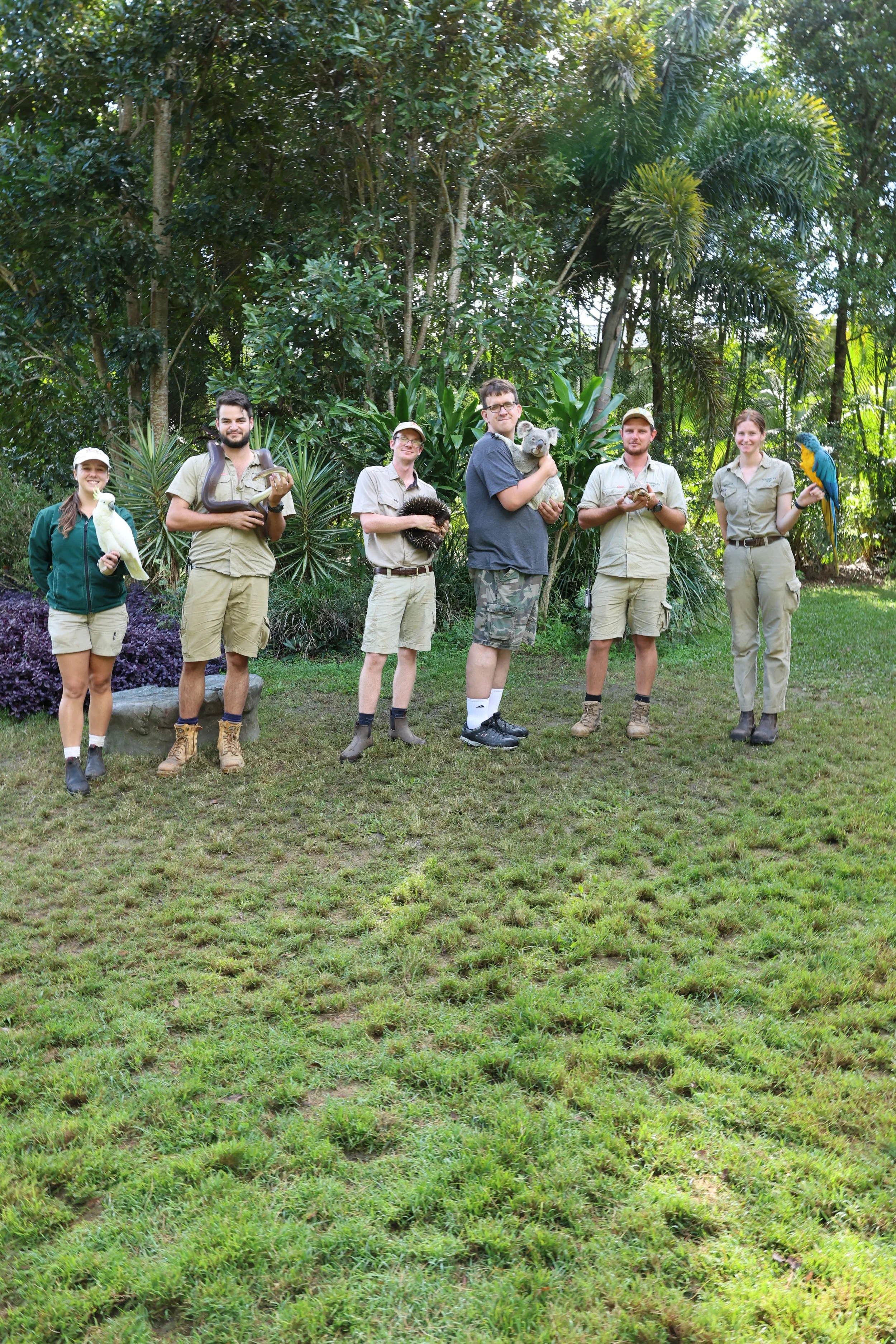 With the keepers during the Platinum Zoo Adventure at Australia Zoo