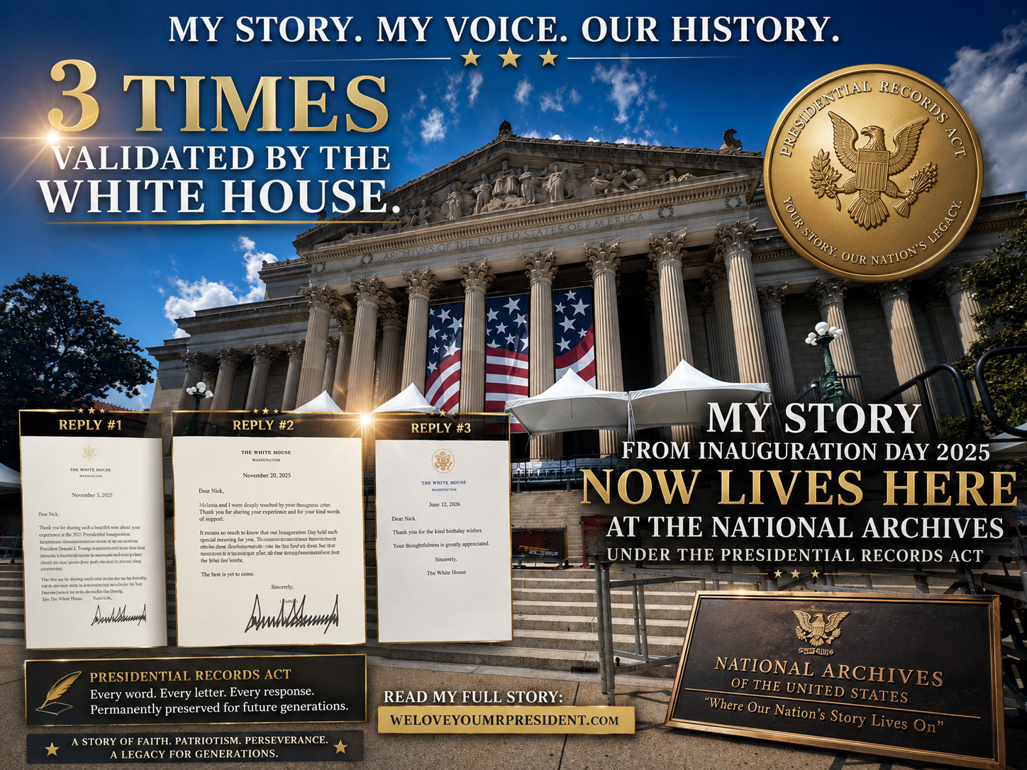 Nicholas Petersen 2025 Inauguration Day story now lives in the Presidential Records at inside the National Archives of the United States