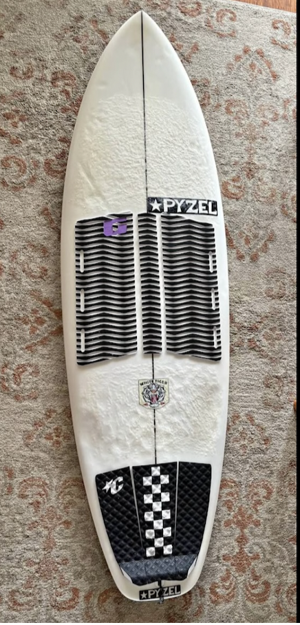 5’8 Pyzel White Tiger 