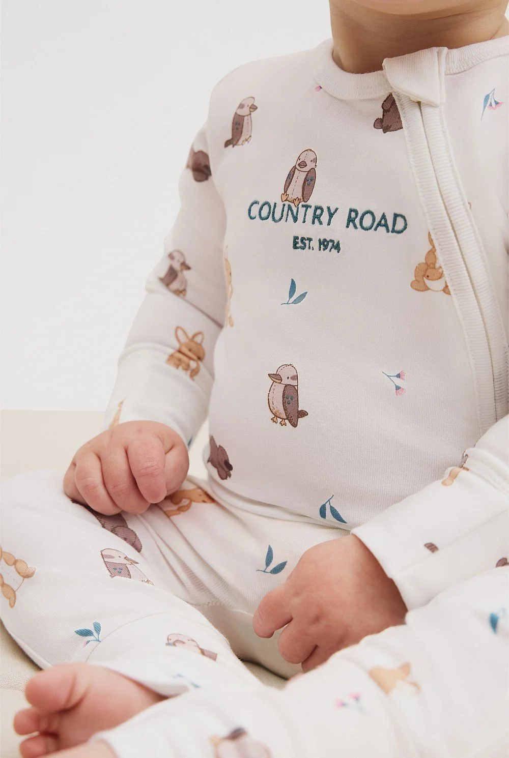 unisex baby childrenswear yardage print hand drawn native animal toys