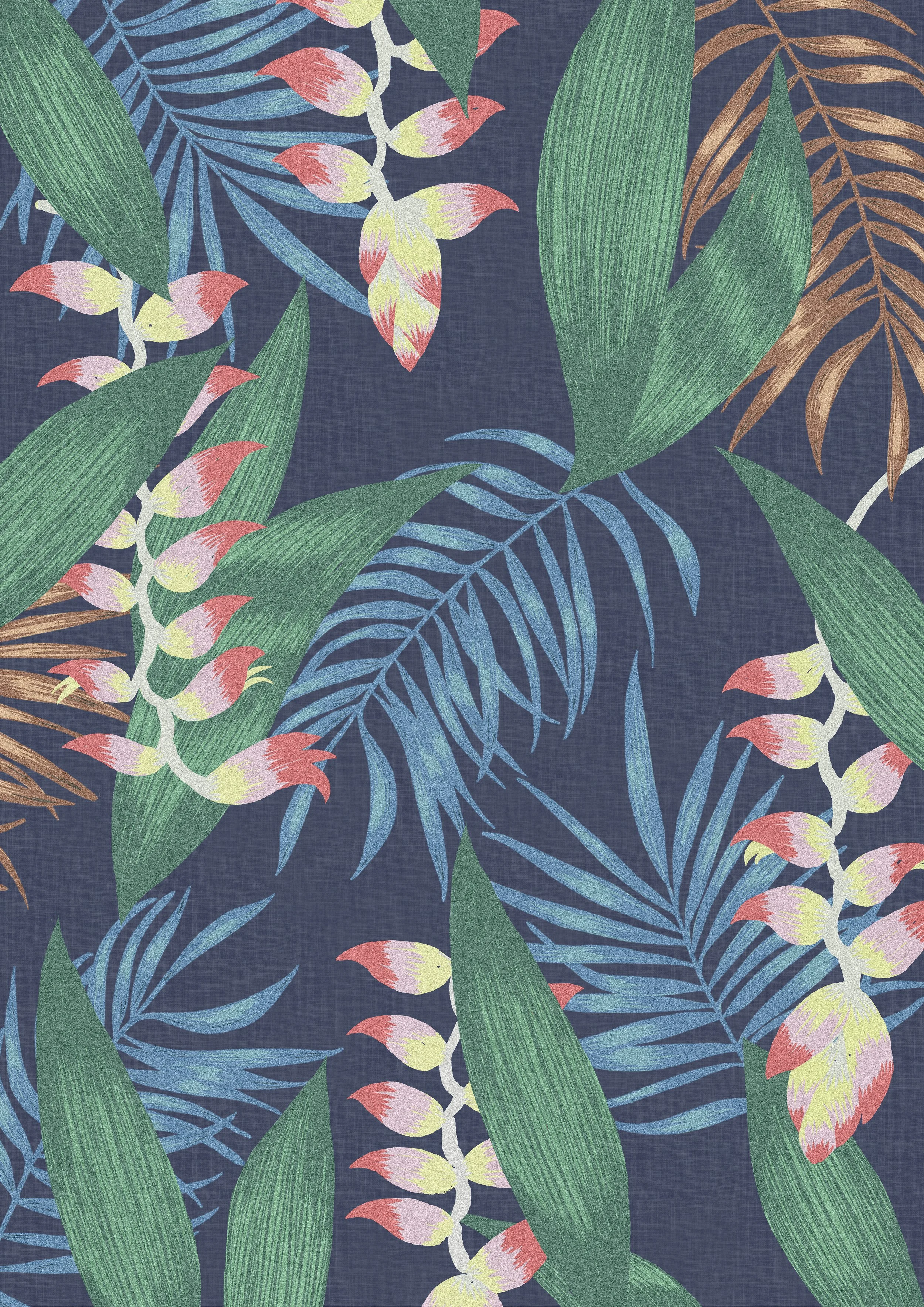 menswear yardage print hand drawn tropical
