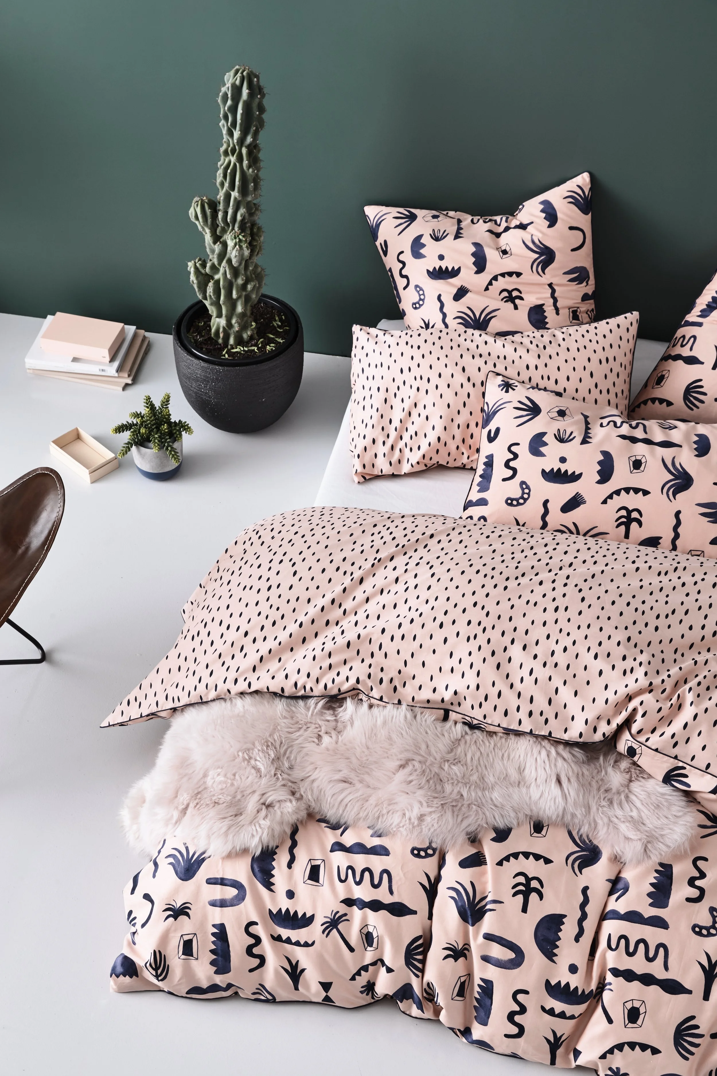 homewares yardage print quilt cover set pink