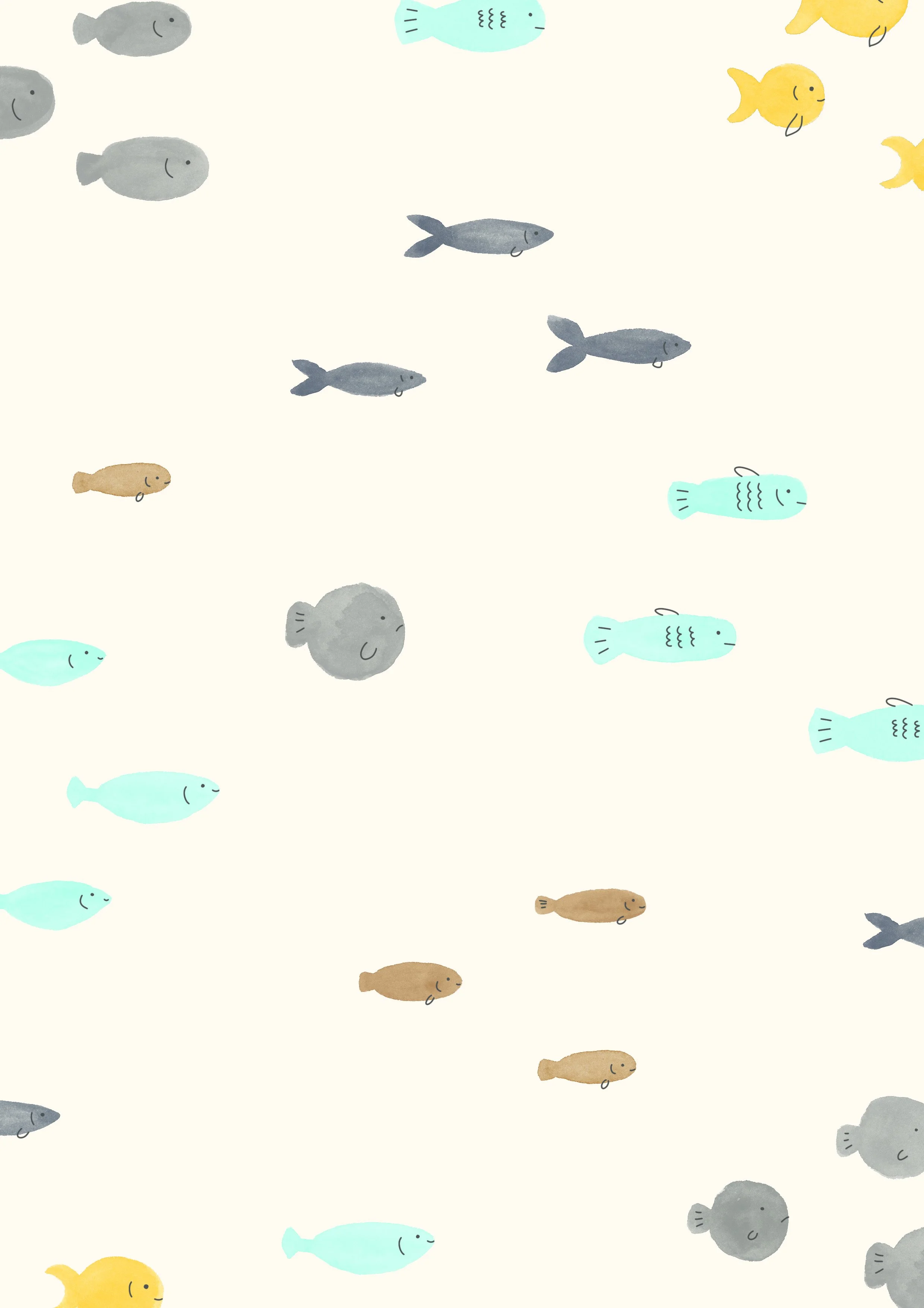 baby childrenswear yardage watercolour print fish