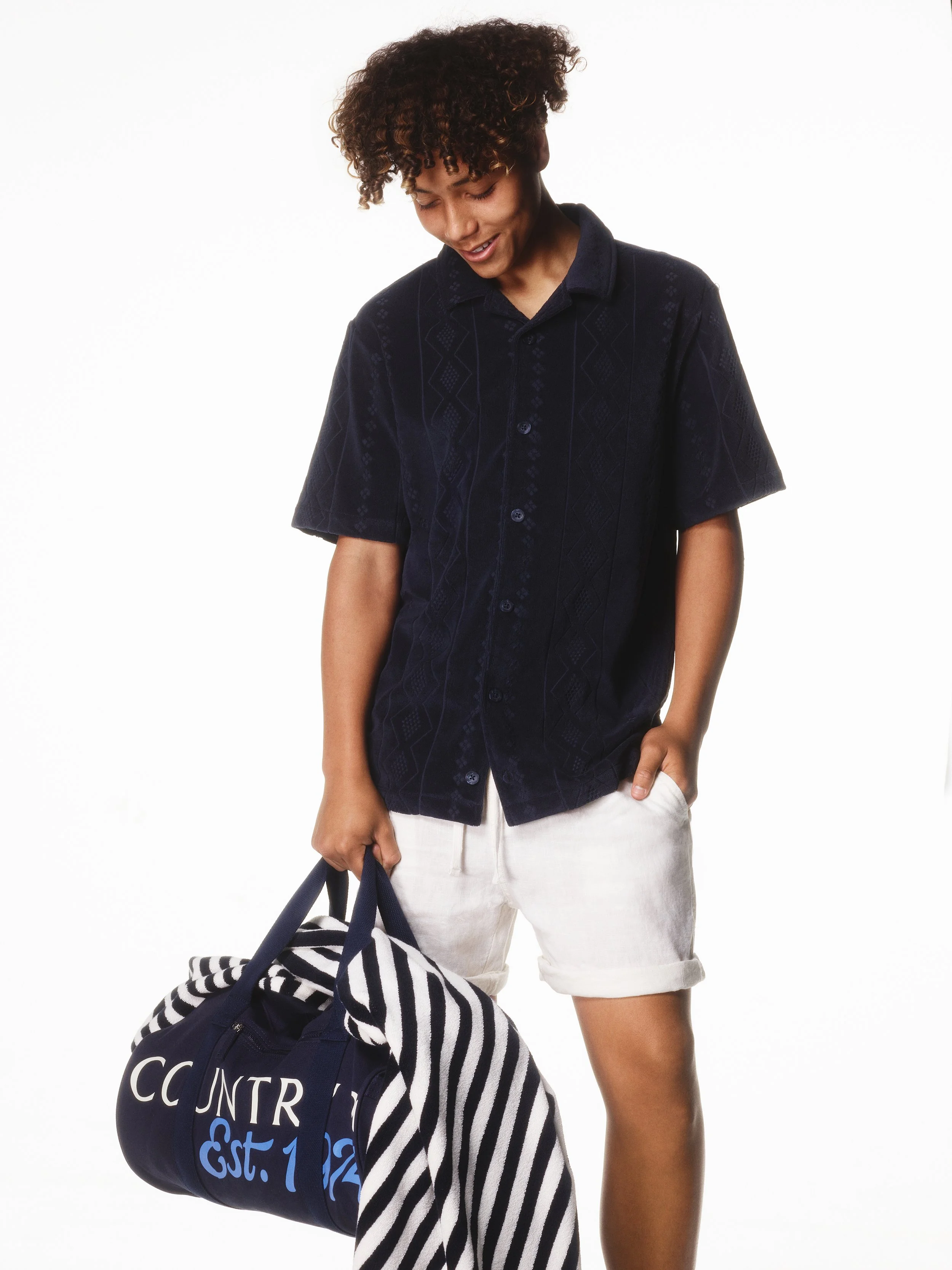 teen boys jacquard geo placement navy