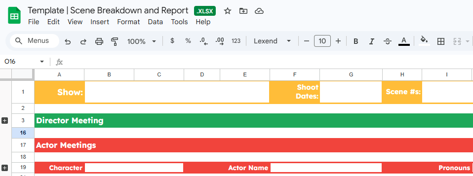 Spreadsheets for Intimacy Coordinators