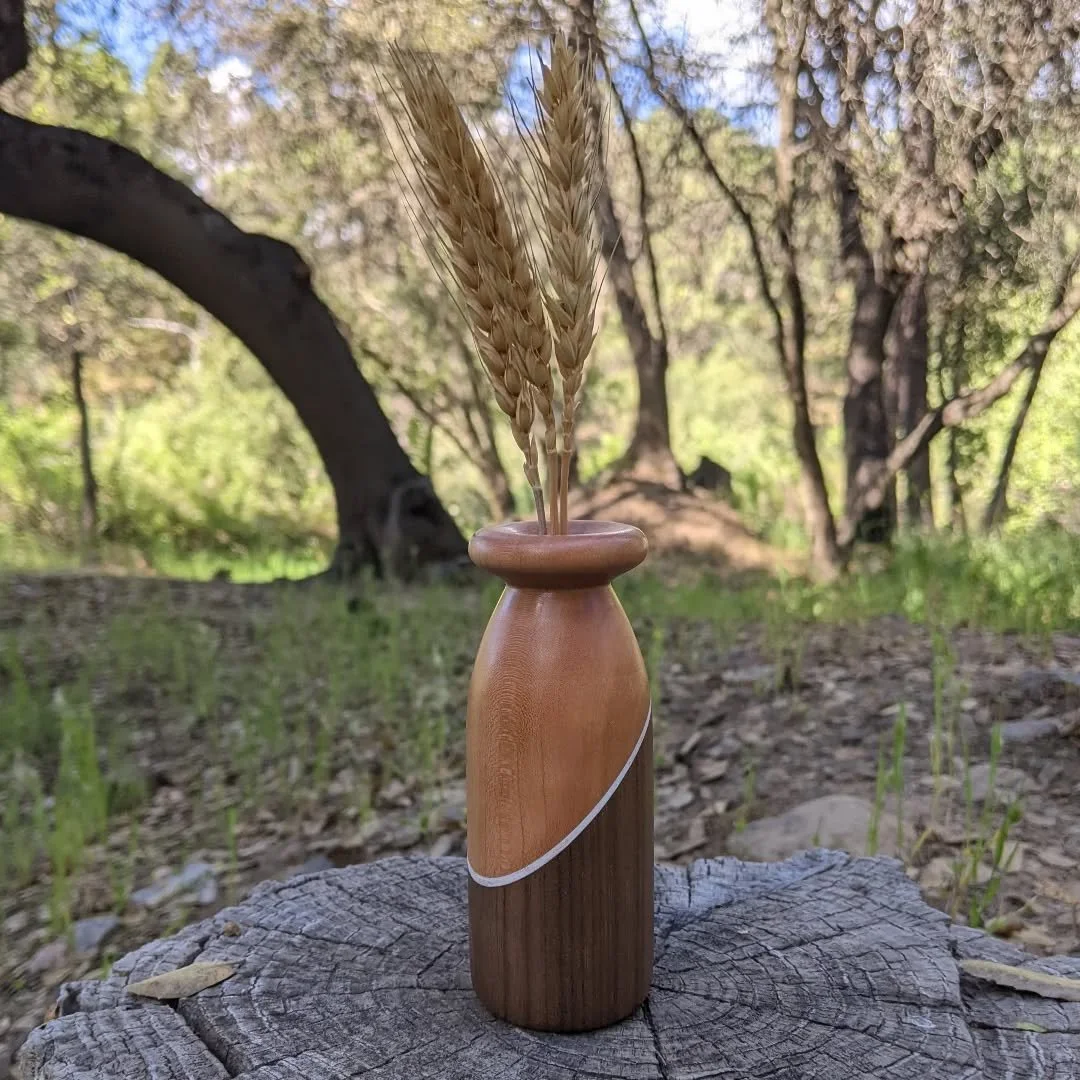 A couple new twig vases 🌿 Had fun with these ones and probably learned a few things along the way!

#woodturning #twigvase #budvase #drybouquet #woodhomedecor