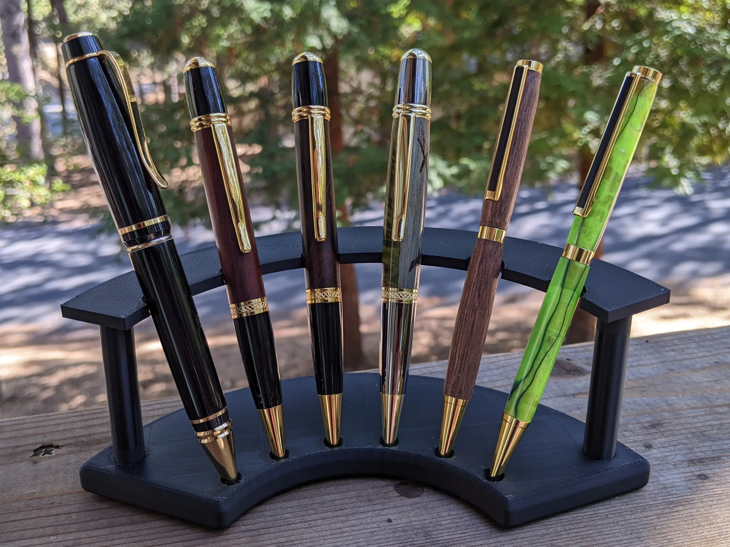 Stand with 6 handmade pens