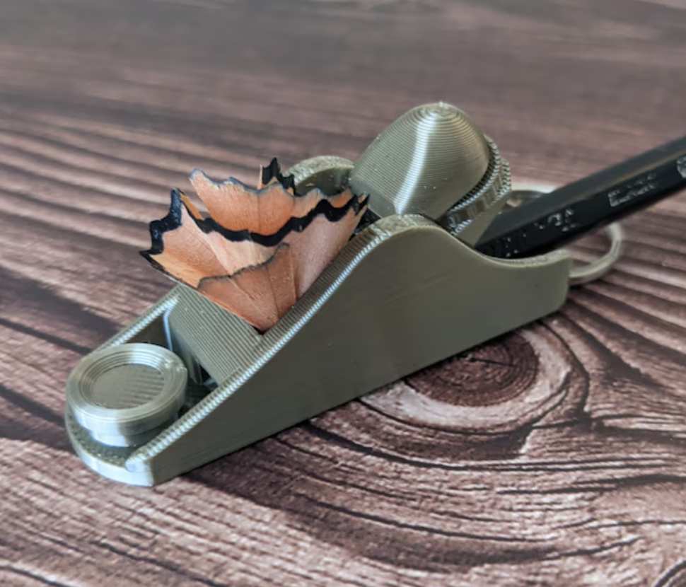 Block Plane Keychain with Pencil Sharpener - Bronze Color
