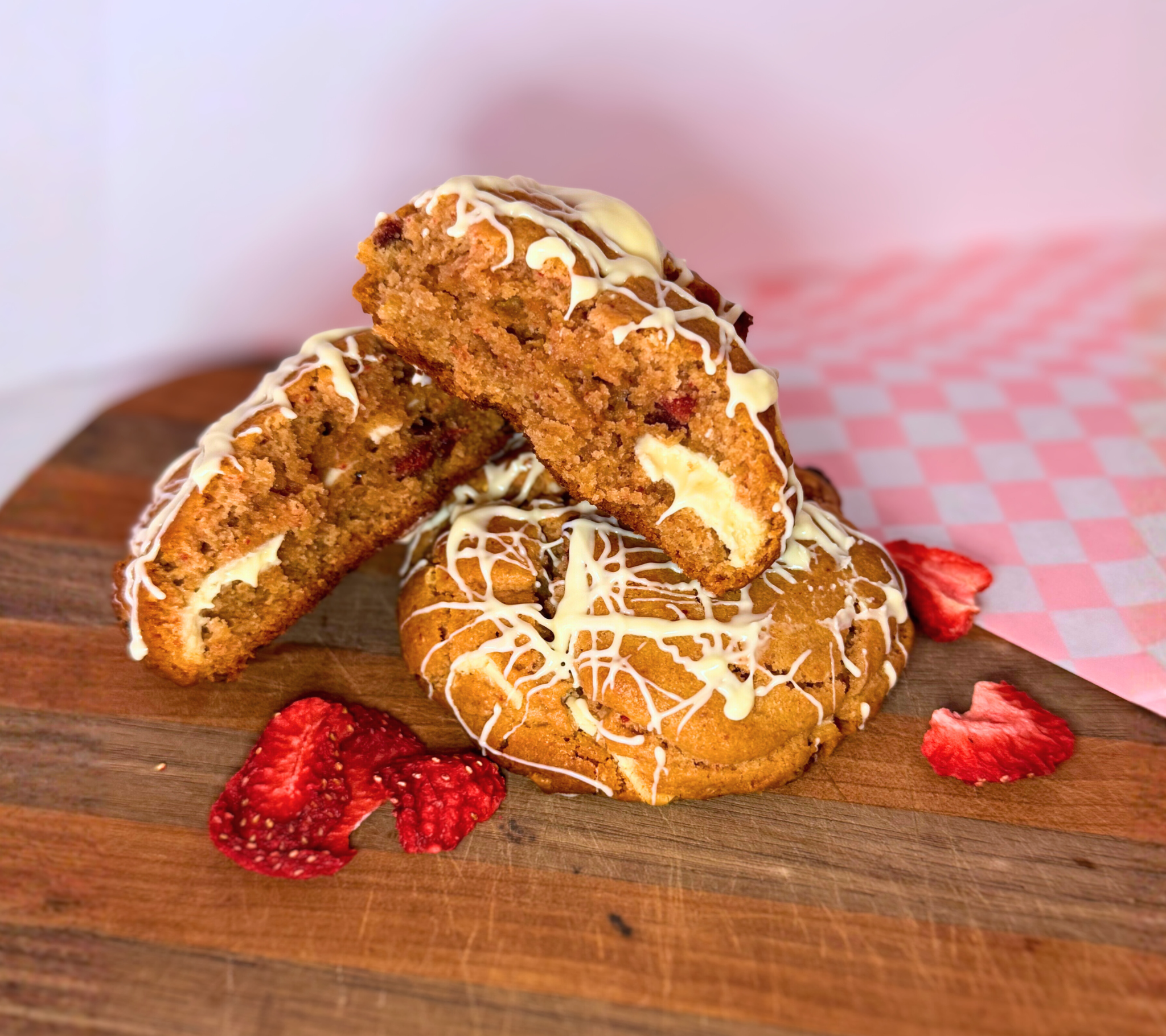 Strawberry White Chocolate Cookies