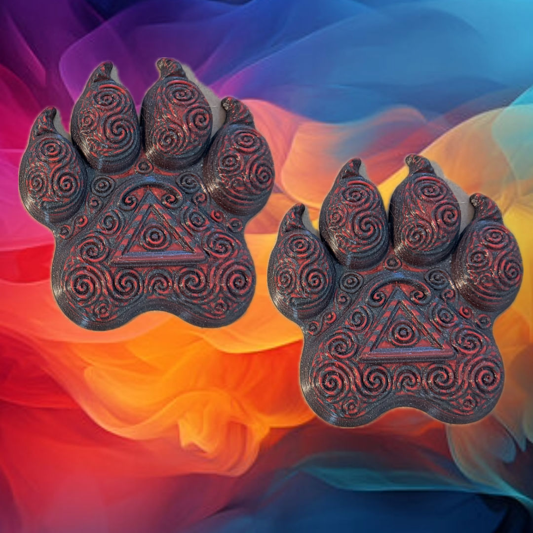 COLOR STACKED WOLF PAW WALL ART
