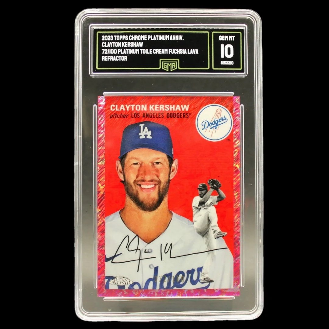 Clayton Kershaw Platinum Toile Cream Fuchsia Lava Refractor#295-/100