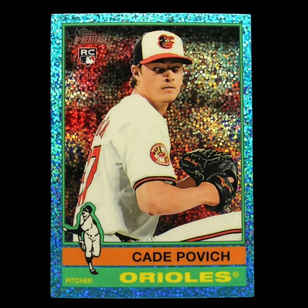 Cade Povich Blue Sparkle Refractor Rookie#219