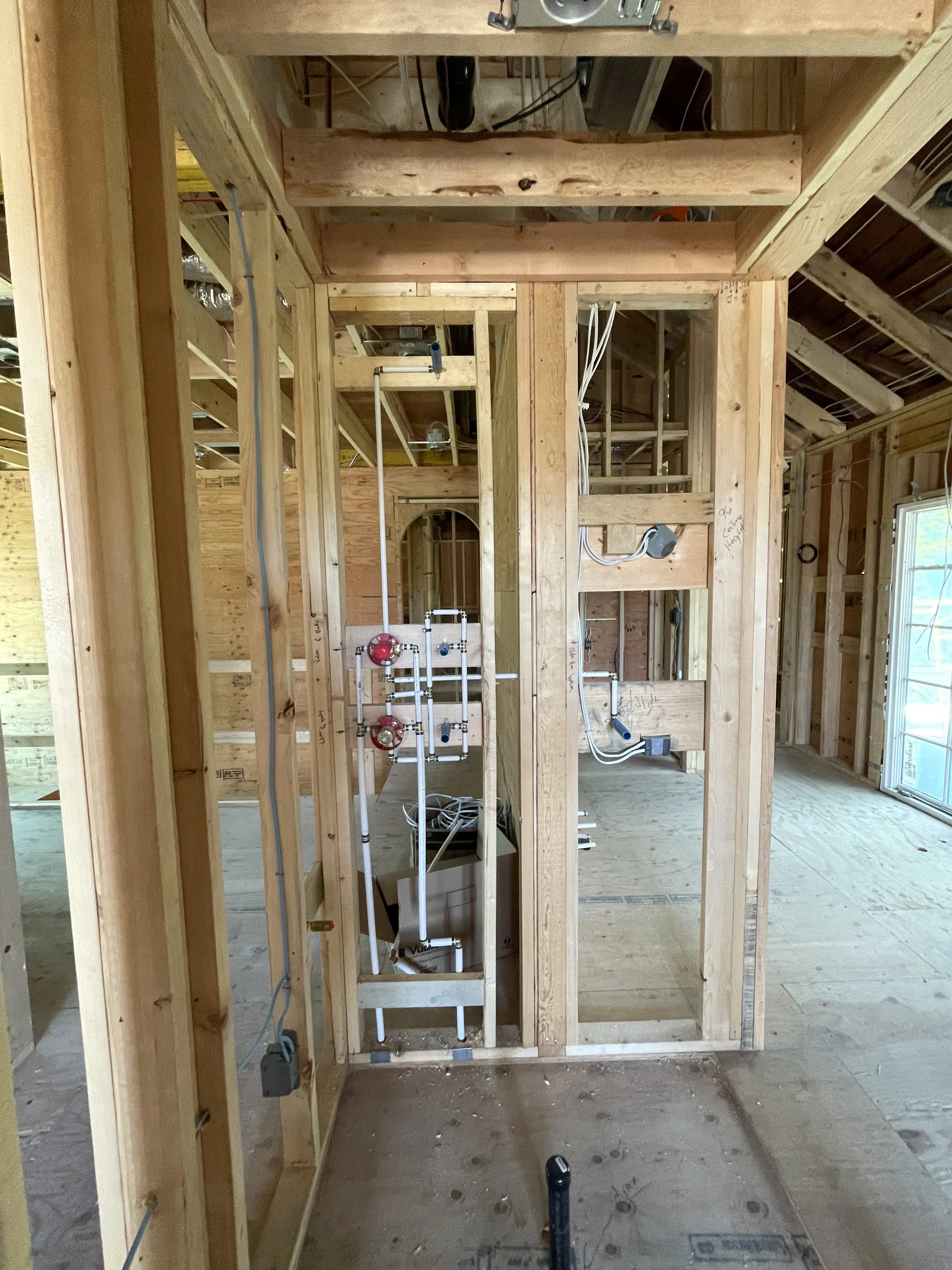 Shower valve set up with fixed shower head, body sprays, hand wand