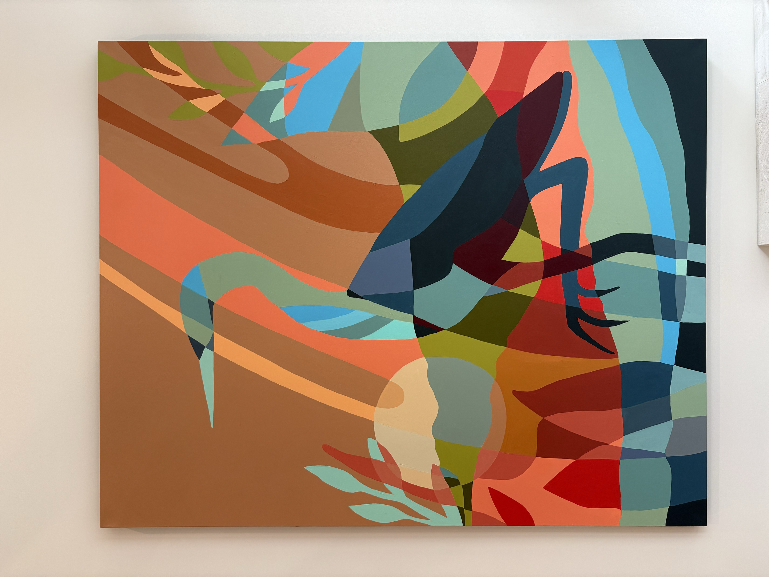 Abstract painting with vibrant colors and shapes