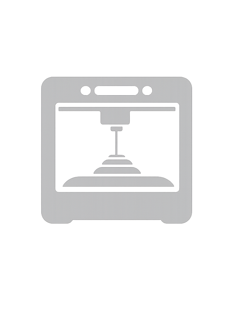 Icon of a 3D printer with a print bed and print head, indicating 3D printing.