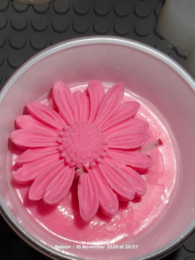 Pomegranate and Sage Scented Flower Candle