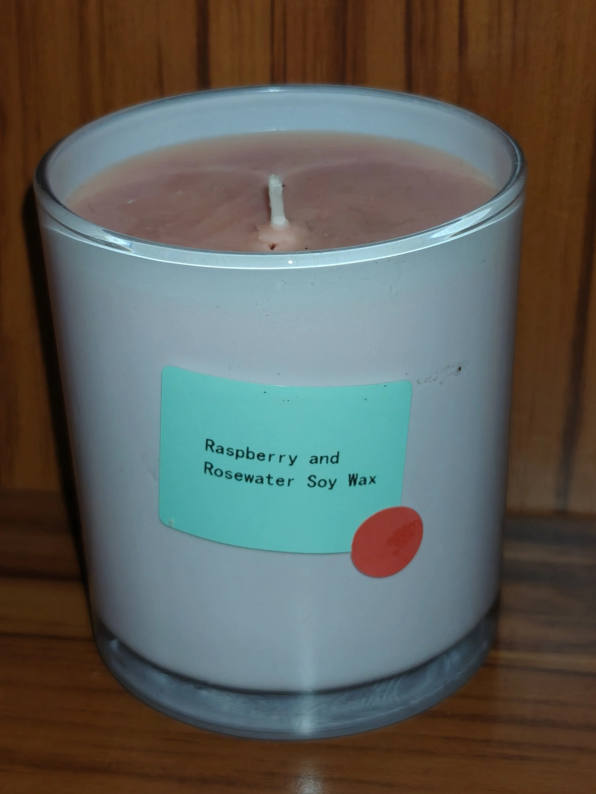 Raspberry and Rosewater Scented Soy Wax candle
