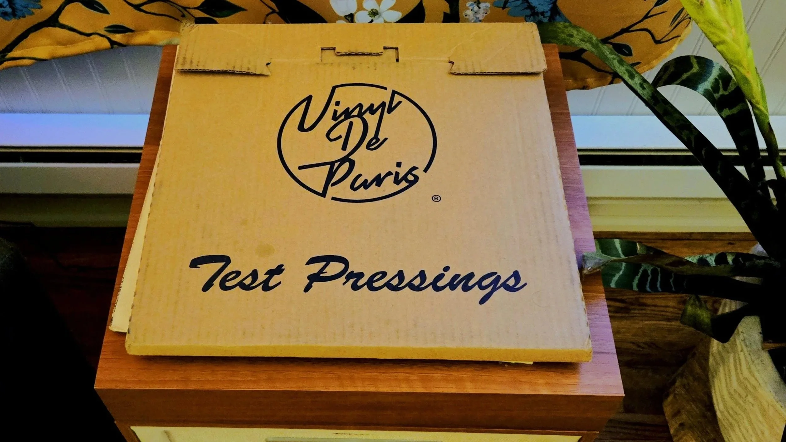 Vinyl record spinning on a vintage turntable