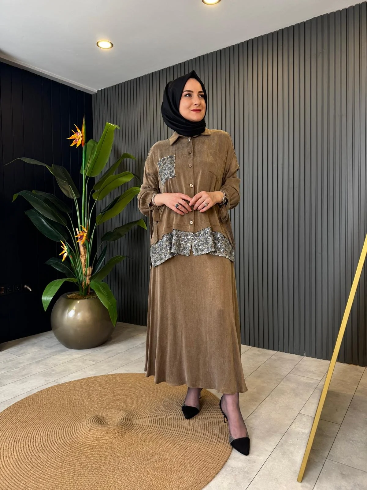 Sequin-embellished Cupra Set