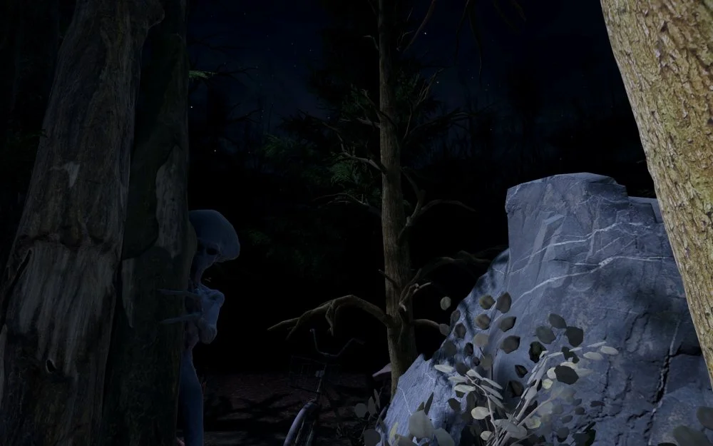 Navigate the scary woods. Are you being watched?