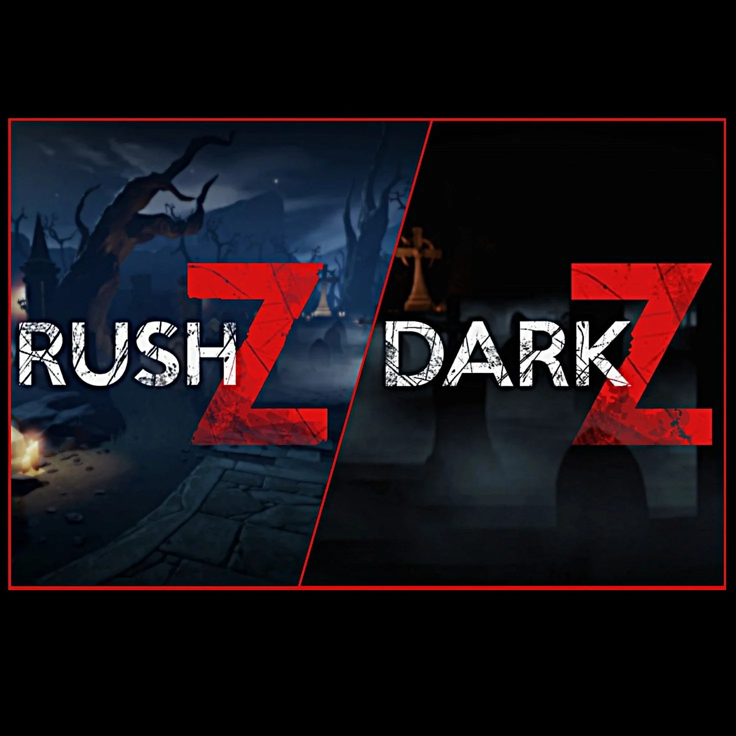 Rush Z- Can you hold off the horde of zombies until help arrives?   Dark Z- Play it in the dark...