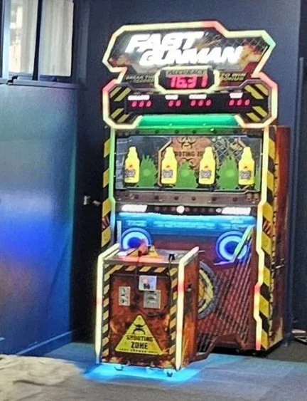 picture of arcade game called Fast Gunman.  game is installed at Dropbear HQ.