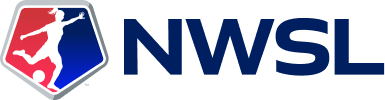 NWSL logo with a stylized soccer player in front of a hexagon and the text 'NWSL'