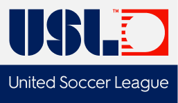 United Soccer League logo with blue, red, and white colors