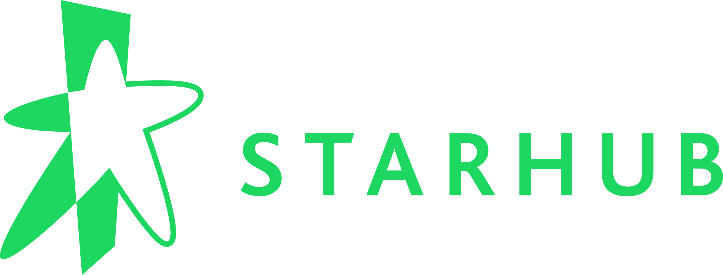 Green and black logo with a star and the words 'StarHub' in green.
