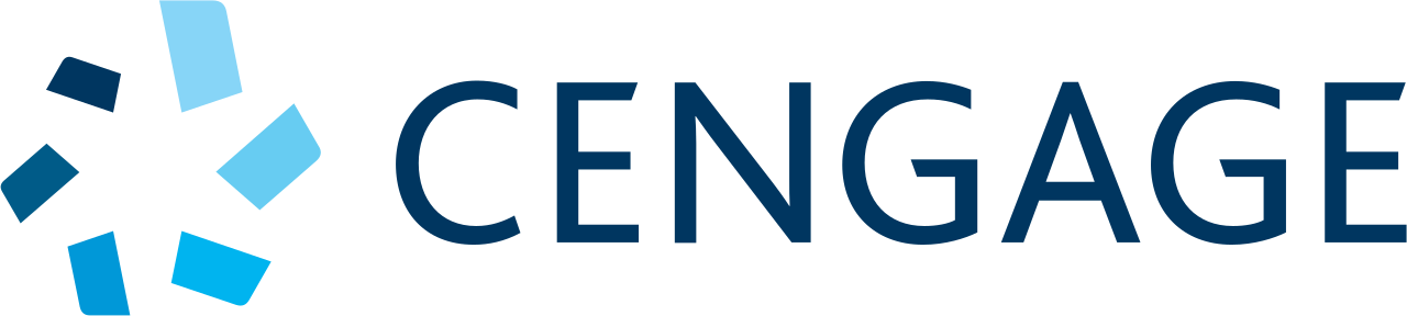 Cengage logo with blue geometric shapes forming a star and the word 'Cengage' in dark blue.