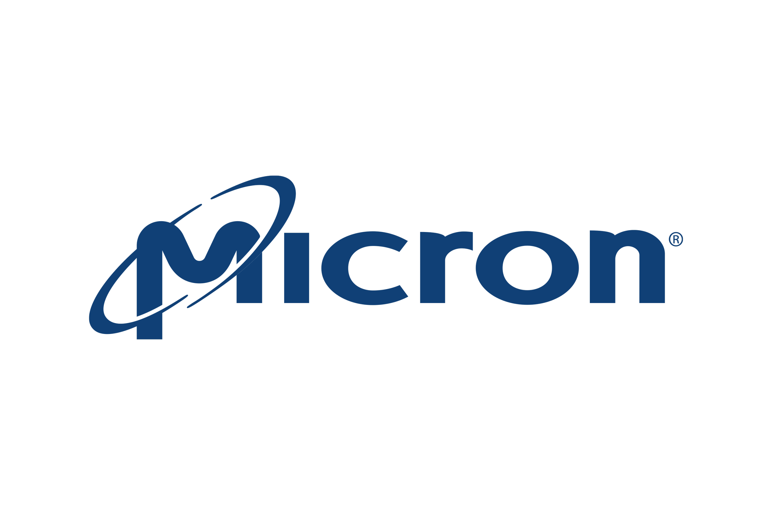 The logo of Micron Technology featuring the word 'Micron' in blue with a stylized orbit design around the 'M'.