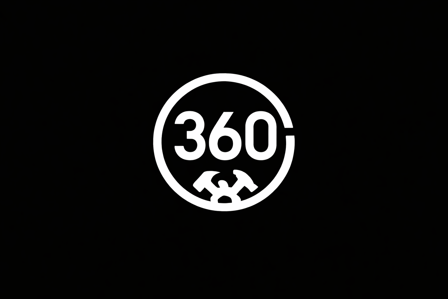 360-degree view icon with a circular arrow and tools