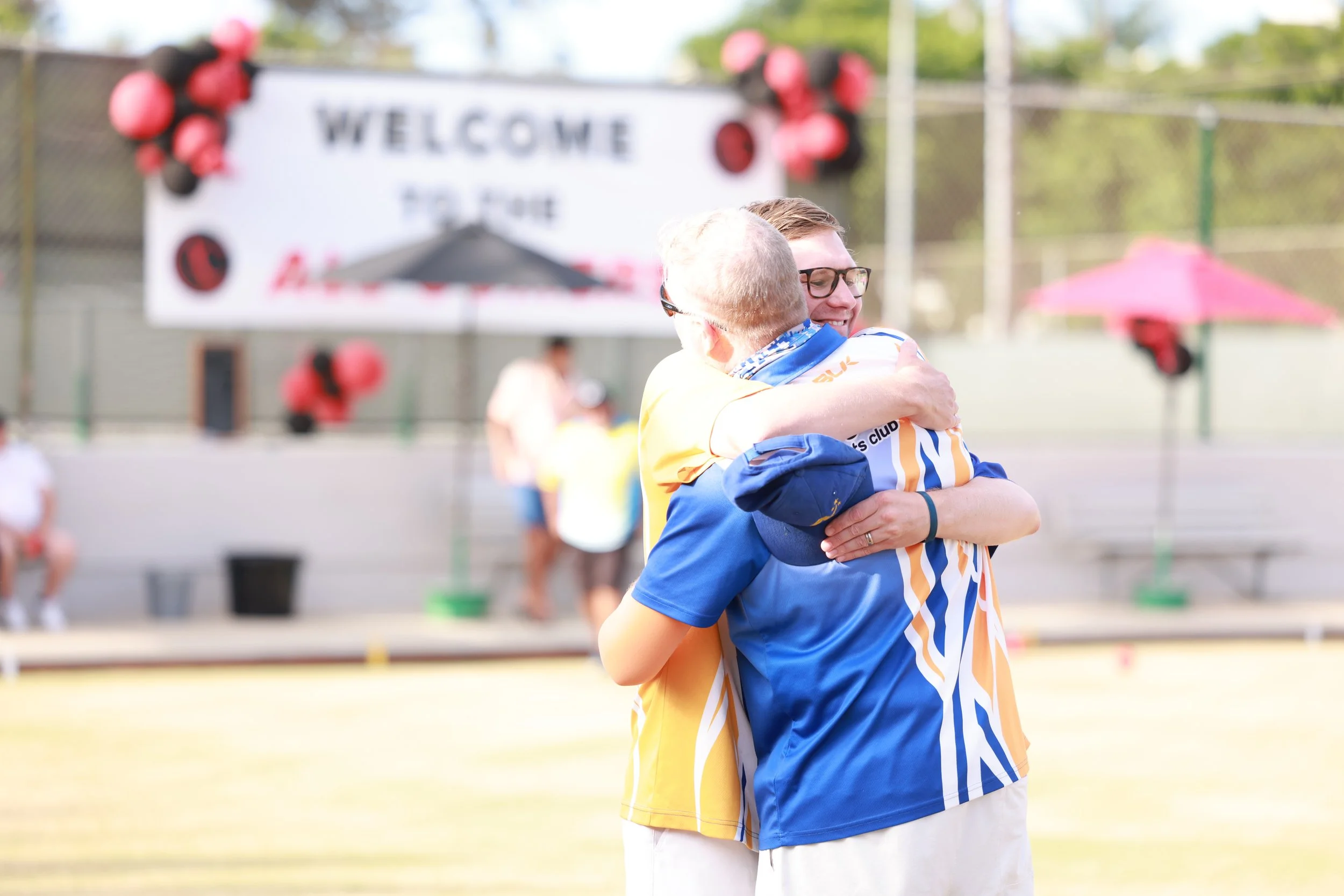 Winning pair in the 1st annual All Comers lawn bowling Tournament 2025