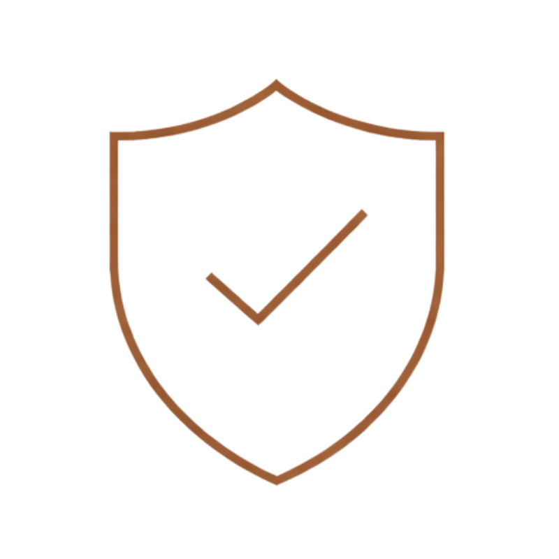 A shield with a checkmark inside it.