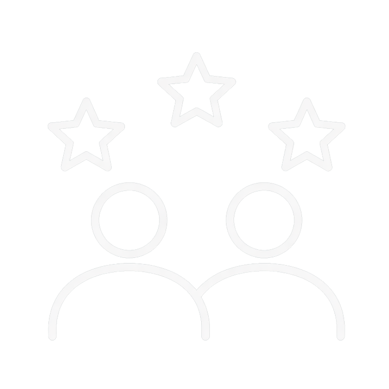 Line drawing of two people with three stars above their heads.