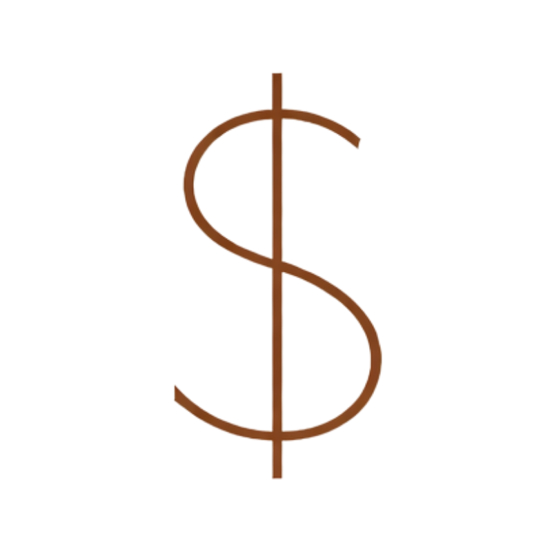 A line drawing of a dollar sign.