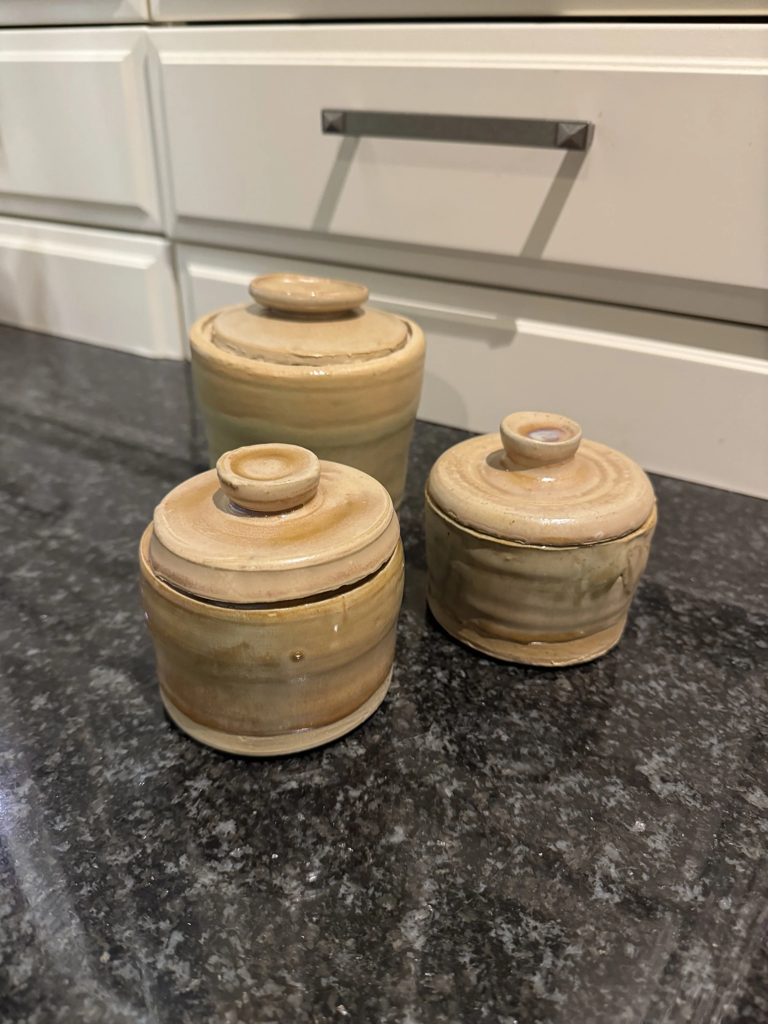 Three storage jars