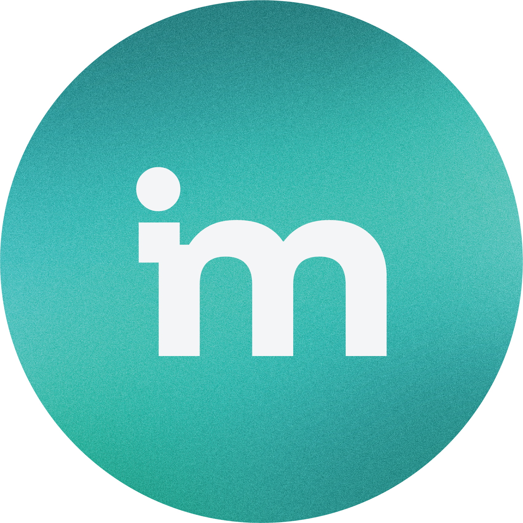 Close-up of a stylized logo with white lowercase 'im' on a teal background with a large, hexagon-shaped border.