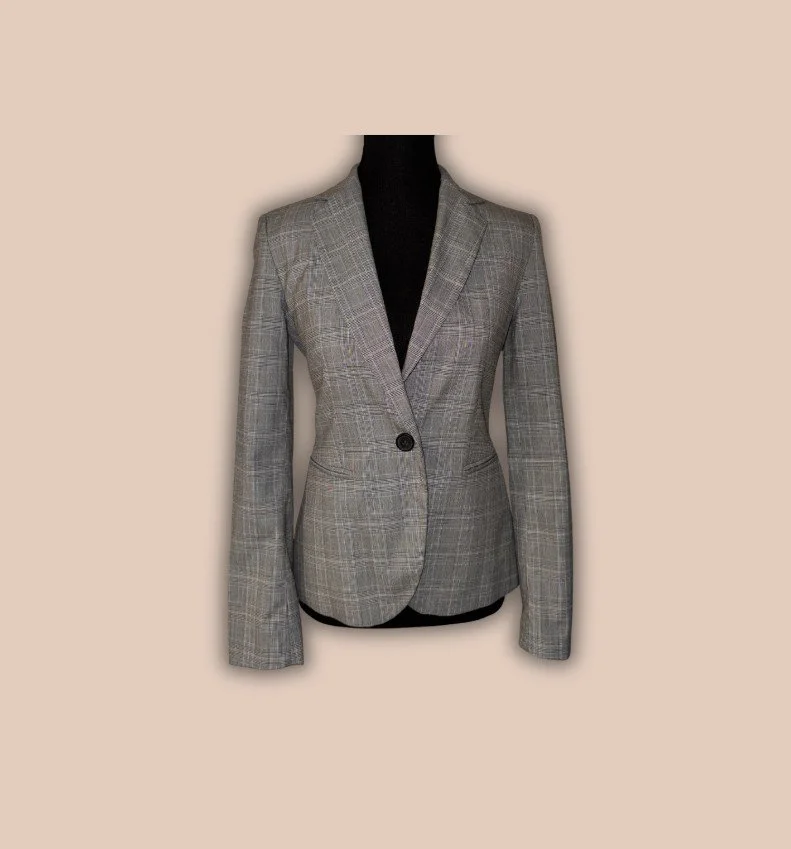 Grey Plaid Blazer
