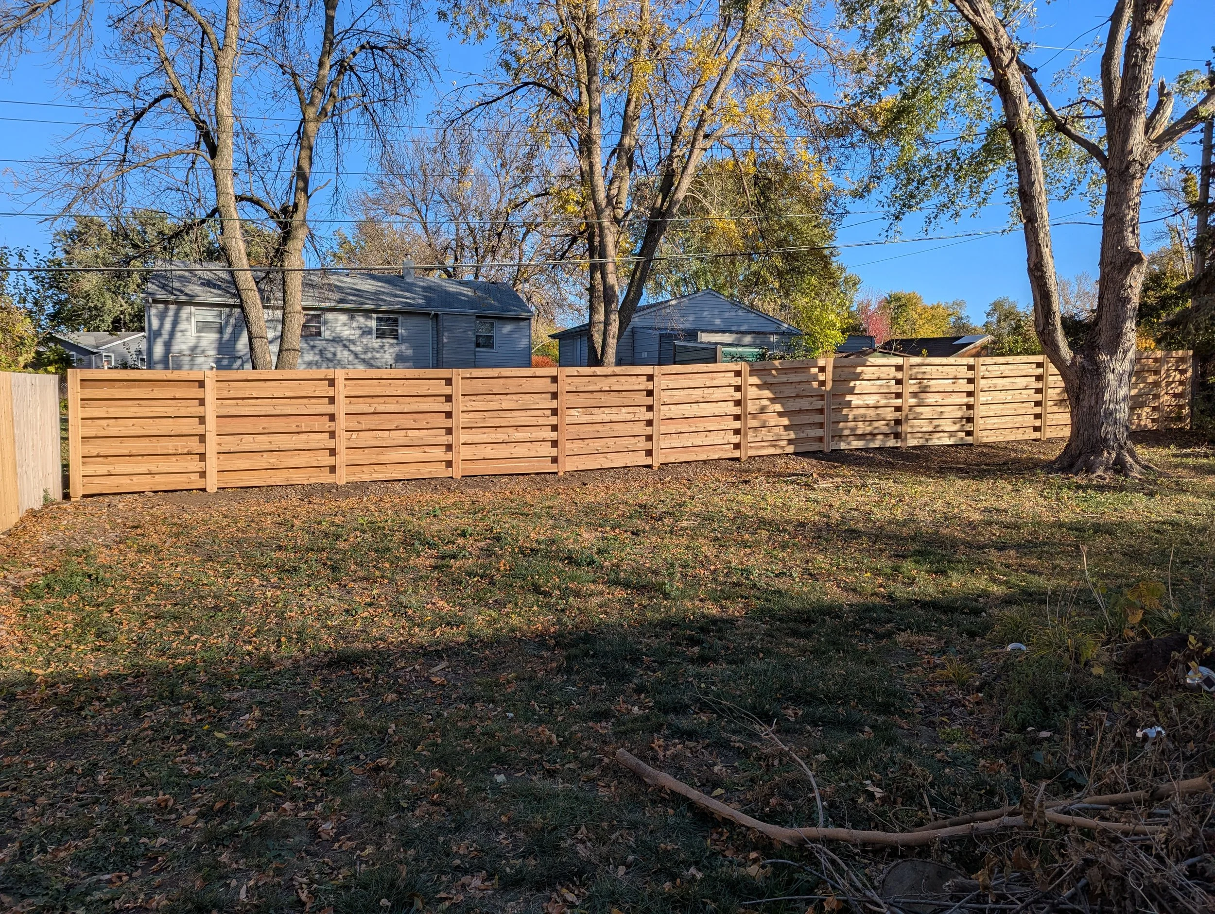 6 ft alternating horizontal fence with 4x4 cedar posts