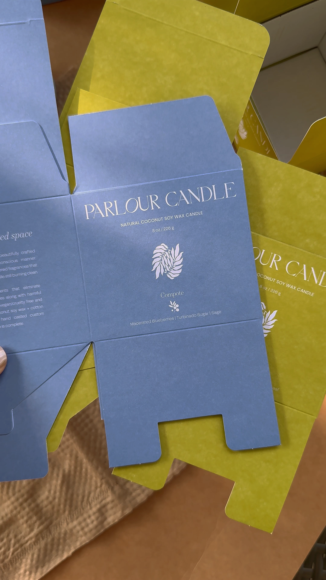 Parlour Candle – Box Packaging & Color Development & Iconography Design