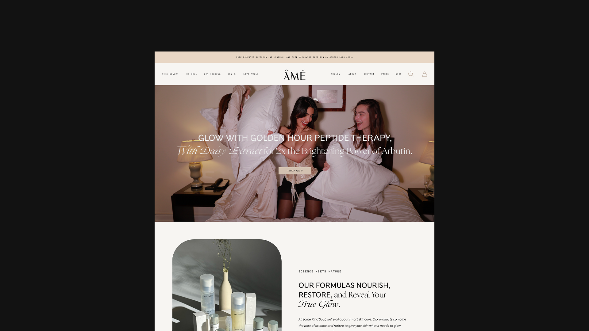 ÂMÉ Living – Home Page Landing