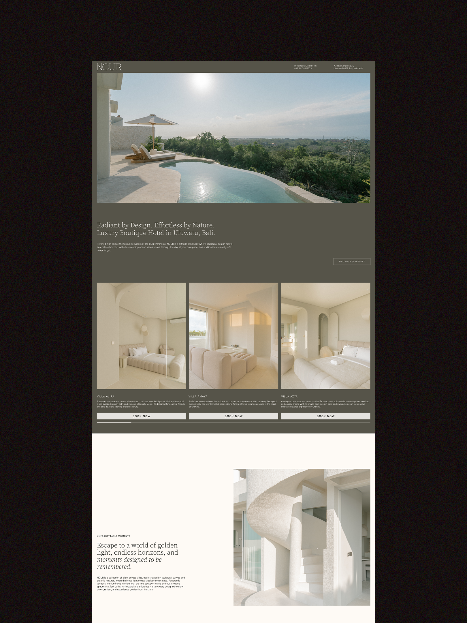 Nour Uluwatu – Home Page Landing