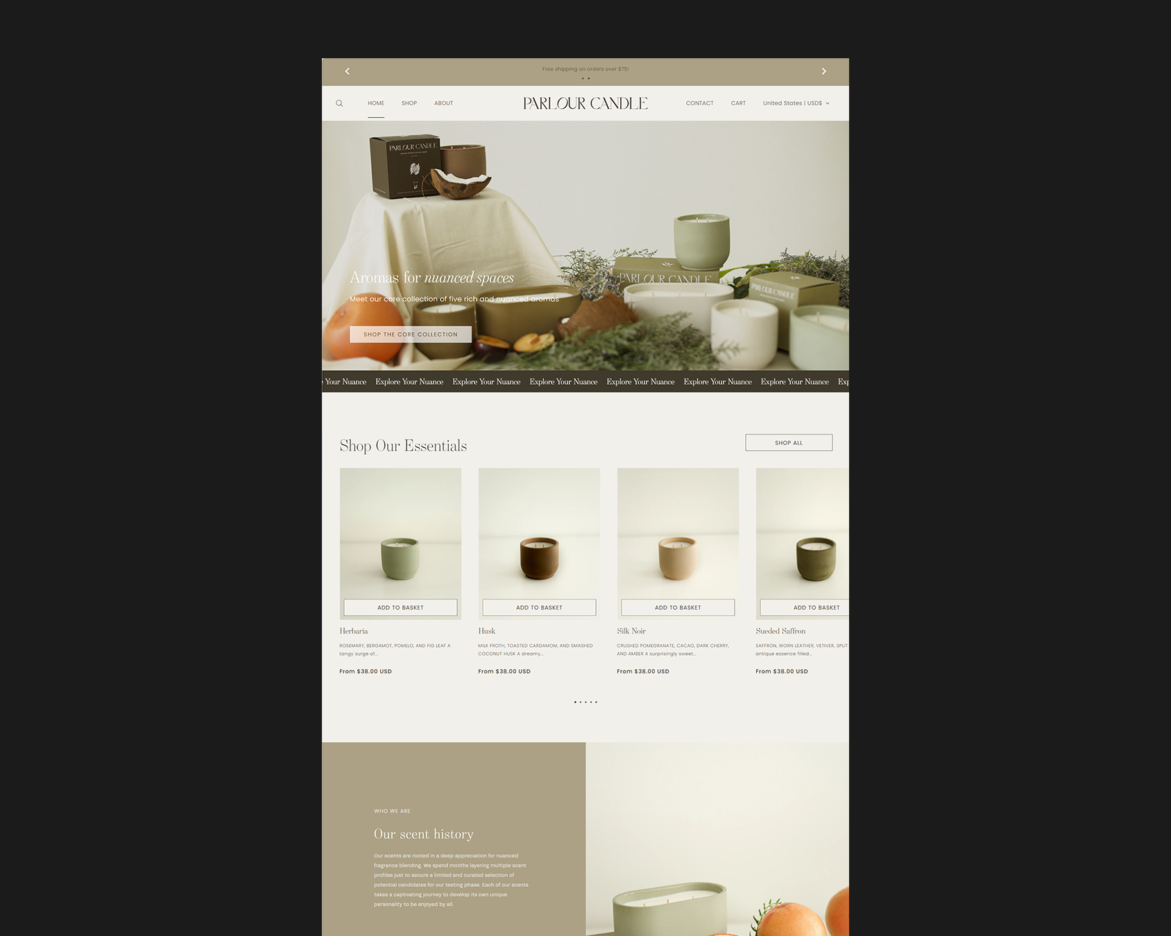 Parlour Candle - Branding & Packaging & Shopify Design + Development